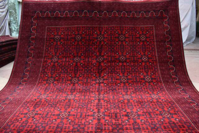 High Quality, Custom Size, Handmade Afghan Khal Muhammadi Khamyab Large Red Area Wool Rug, Turkmen Tribal Carpet, Living Room, Rug - image 1
