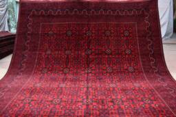 High Quality, Custom Size, Handmade Afghan Khal Muhammadi Khamyab Large Red Area Wool Rug, Turkmen Tribal Carpet, Living Room, Rug - thumbnail 1