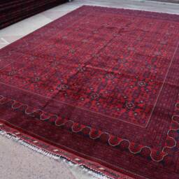 High Quality, Custom Size, Handmade Afghan Khal Muhammadi Khamyab Large Red Area Wool Rug, Turkmen Tribal Carpet, Living Room, Rug - thumbnail 3