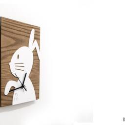 Cute Bunny - Wooden & Acrylic Wall Clock Kids Nursery Room Teens Baby - thumbnail 2