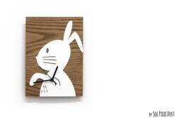 Cute Bunny - Wooden & Acrylic Wall Clock Kids Nursery Room Teens Baby - thumbnail 1