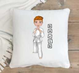 Personalized Karate Pillow Custom Martial Arts Gift, Boys Judo Belt, Fighting - thumbnail 1