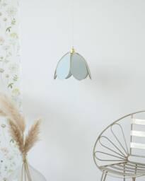 Simple Flower Pendant Light - Sage & Gold