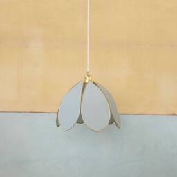 Simple Flower Pendant Light - Sage & Gold - thumbnail 2