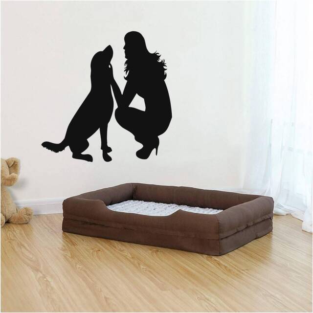Lady With Her Best Friend Self Adhesive Vinyl Wall Art, Decal, Transfer, Mural, Interior Or Exterior Use - 32 Colours, 5 Sizes 1004 - image 1
