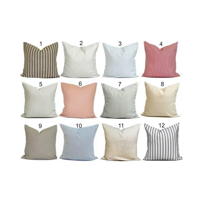 Farmhouse Throw Pillow, Pillow Cover, Ticking Covers For 20x20 18x18 16x16 All Sizes Inc Euro - image 1