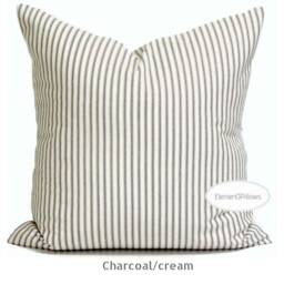 Farmhouse Throw Pillow, Pillow Cover, Ticking Covers For 20x20 18x18 16x16 All Sizes Inc Euro - thumbnail 3