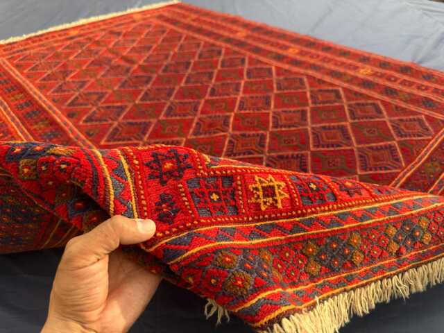 Hand Knotted Mushwani Afghan Wool Rug, 4.5x6 Ft, Pile Flat Weaved Square Area Decor Best Quality Rug - image 1