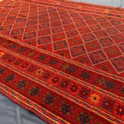 Hand Knotted Mushwani Afghan Wool Rug, 4.5x6 Ft, Pile Flat Weaved Square Area Decor Best Quality Rug - thumbnail 4