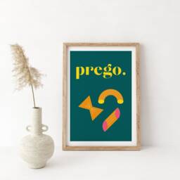 Green Prego Art Print Minimalist Pasta Illustration - thumbnail 2