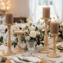 Handmade Pillar Candlestick Holder Weddings Elegant Decor Diy Wedding Ideas Eco Friendly Table Centerpieces - thumbnail 3