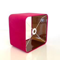 New Luxury Premium Quality Round Square Hot Pink Velvet Lamp & Pendant Shade With Metallic Lining - thumbnail 2