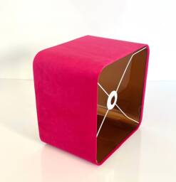 New Luxury Premium Quality Round Square Hot Pink Velvet Lamp & Pendant Shade With Metallic Lining
