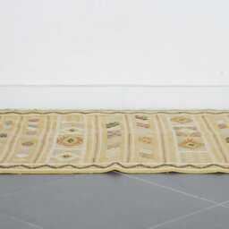Yellow Moroccan Kilim Rug 3x4.5Ft Handwoven Berber Wool Carpet - thumbnail 2