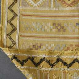 Yellow Moroccan Kilim Rug 3x4.5Ft Handwoven Berber Wool Carpet - thumbnail 4