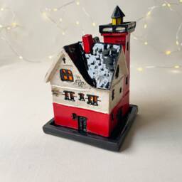 Round Island Lighthouse, Mackinac Island, Ceramic Lighthouse, Tealight Holder, Lighthouse Luminary, Lighthouse Lantern - thumbnail 4
