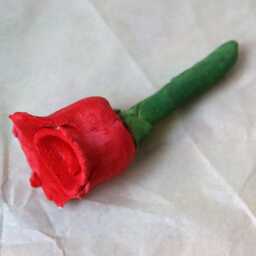 Red Ceramic Rose - thumbnail 2