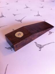 Purdey Solid Walnut Door Wedge/Paperweight Gift