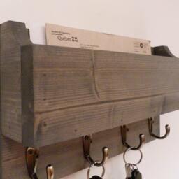 Mail Organizer Wall, Entryway Organizer, Key Rack, Holder, Rustic And - thumbnail 2