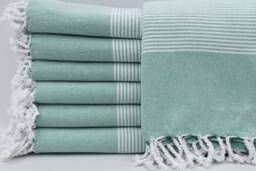 Green Striped Towel, 40''x70'', Turkish Towel, Peshtemal, Turkey Towel, Home Decor, Turkish Bath Towel, Turkish Towel, Cotton Towel, B1-Gelinteli