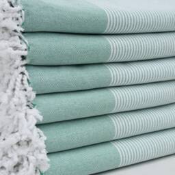 Green Striped Towel, 40''x70'', Turkish Towel, Peshtemal, Turkey Towel, Home Decor, Turkish Bath Towel, Turkish Towel, Cotton Towel, B1-Gelinteli - thumbnail 3