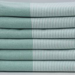 Green Striped Towel, 40''x70'', Turkish Towel, Peshtemal, Turkey Towel, Home Decor, Turkish Bath Towel, Turkish Towel, Cotton Towel, B1-Gelinteli - thumbnail 2