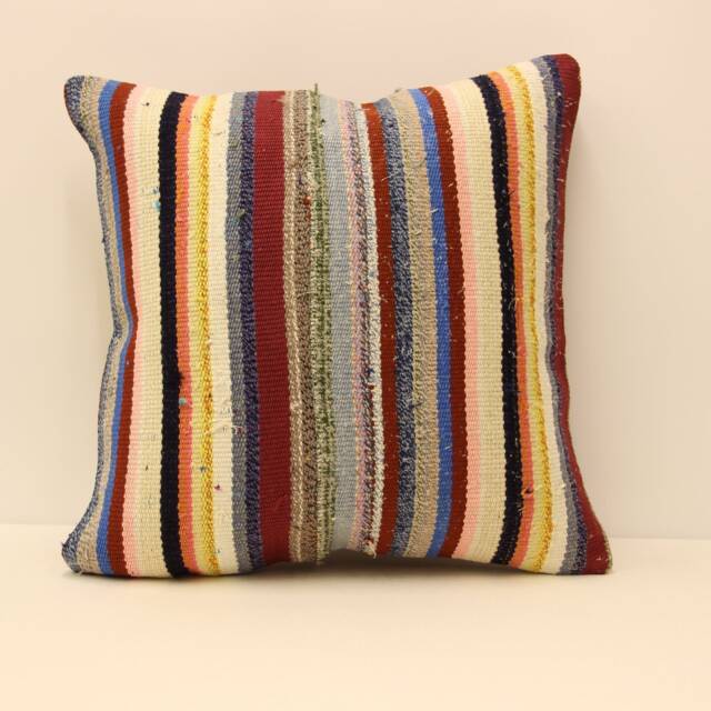 Rug Pillow, Sofa 20x20 Inchs, Vintage Kilim Living Room Decoratioon, Wool Cotton Cushion Cover Throw Pillow Covers Home Ef109 - image 1