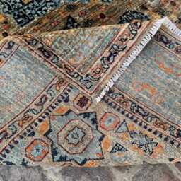5x9 Afghan Wool Rug - Handwoven Oriental Medallion Carpet Rustic Green & Brown Tones Elegant Traditional Home Accent Boho Gift - thumbnail 4