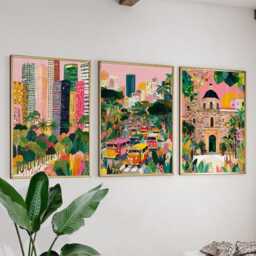 Manila Philippines Poster Set Of 3, Vintage Inspired City Landscape Wall Art, Neutral Asian Travel Prints - thumbnail 3