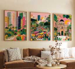 Manila Philippines Poster Set Of 3, Vintage Inspired City Landscape Wall Art, Neutral Asian Travel Prints - thumbnail 1