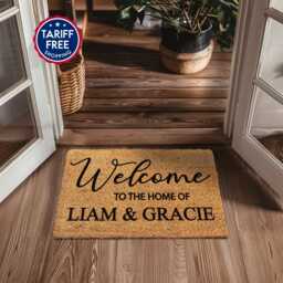 Best Selling Welcome To The Home Of - Personalized Couples Name Doormat Gift For Him Her Housewarming - thumbnail 1
