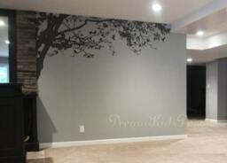Wall Decals Nursery Wall Decals-Corner Top Tree Branch-Leafy Branch Decals Decor With Birds Decal - Dk232 - thumbnail 1