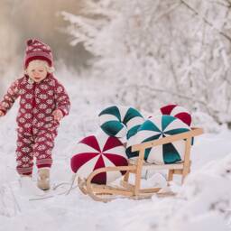 Set Of Three Christmas Patchwork Pillows, Holiday Gift For Kids, Lollipop Cushion, Candy-Inspired Decorative Festive Throw Pillows - thumbnail 2