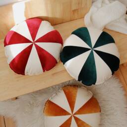 Set Of Three Christmas Patchwork Pillows, Holiday Gift For Kids, Lollipop Cushion, Candy-Inspired Decorative Festive Throw Pillows - thumbnail 3