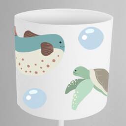 Floor Lamp Hanging Nursery Lampshade Whale Sea Fish White - thumbnail 2