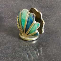 Versatile Raku Ceramic Shell Holder - Desk, Letter, Napkin & Sponge Organizer, Coastal Home Decor, Beach Gift Customizable Colors - thumbnail 2