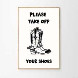 Please Take Off Your Shoes Art Canvas Poster, Trendy Wall Art, Girls Aesthetic Decor, Retro Home Printed Gift - thumbnail 2