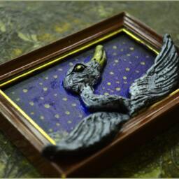 Silver Swan/Cigno D'argento Ooak Mixed Media Artwork Sculpture Painting - Artwork Sculpt - thumbnail 2