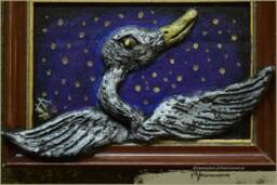 Silver Swan/Cigno D'argento Ooak Mixed Media Artwork Sculpture Painting - Artwork Sculpt - thumbnail 1