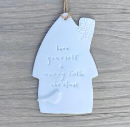 Christmas Ornament, Housewarming Wall Hanging Clay House, Scandi Decor, Polymer Art, Handmade Ornaments