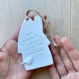 Christmas Ornament, Housewarming Wall Hanging Clay House, Scandi Decor, Polymer Art, Handmade Ornaments - thumbnail 3