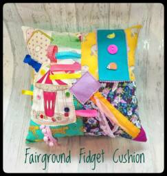 Fun Fair Fidget Cushion Fairground Pillow Adhd Sensory Therapy Dementia Fidget Blanket Parkinson's Disease Gift Alzheimer's Fiddle Asd Brain - thumbnail 1
