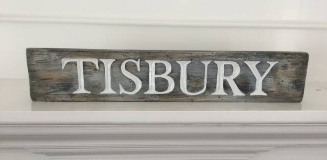 "Hand Carved Blue Grey Weathered Tisbury 18 1/2 "" X 3 1/2" - image 1