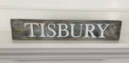 "Hand Carved Blue Grey Weathered Tisbury 18 1/2 "" X 3 1/2" - thumbnail 1