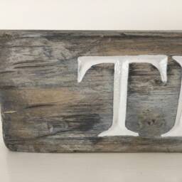 "Hand Carved Blue Grey Weathered Tisbury 18 1/2 "" X 3 1/2" - thumbnail 2