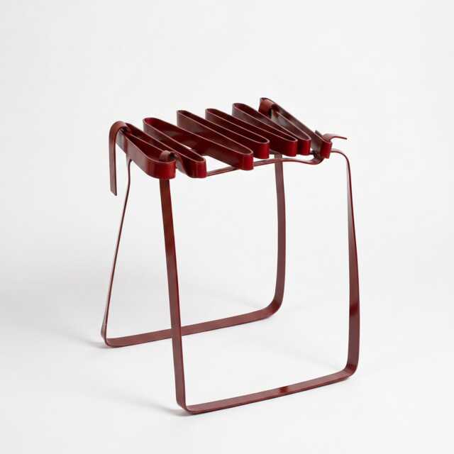 Artist Stool - Steel Red Powder-Coated Handmade - image 1