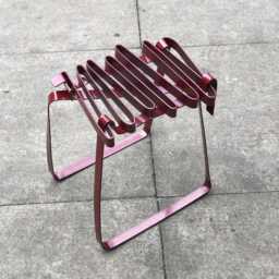 Artist Stool - Steel Red Powder-Coated Handmade - thumbnail 4