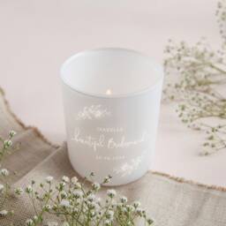 Personalised Bridesmaid Tealight Holder Soy Wax Candles, Floral Keepsake - thumbnail 1