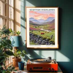 Scottish Highlands Landscape Poster Contemporary Countryside Art - thumbnail 2
