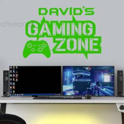 Personalised Gaming Zone Wall Sticker - Custom Gamer Name Decal Room Art Kids Bedroom Decor Vinyl Xb - thumbnail 3